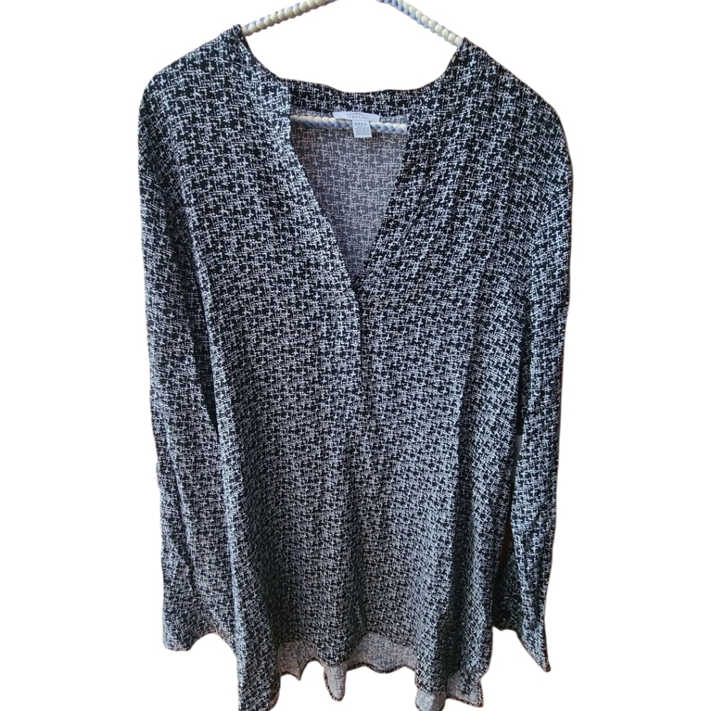 NWT Lord & Taylor Black and White Women's Blouse Size XL